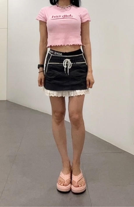 스컬프터(SCULPTOR) Lace Lowrise Mini Skirt Charcoal - 사이즈