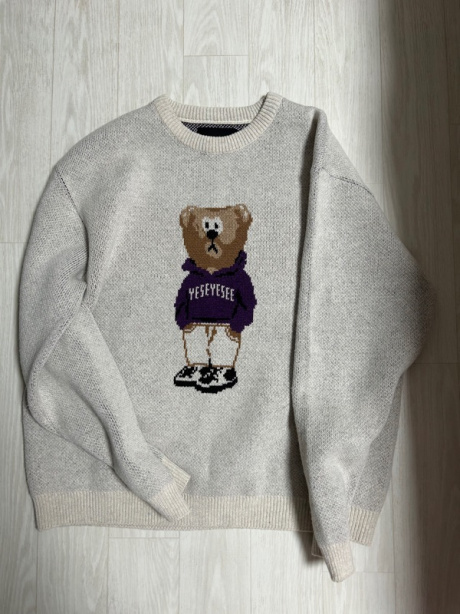 예스아이씨(YESEYESEE) Parody Bear Knit Sweater Ivory 후기