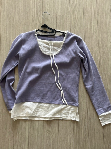오헤시오(OHESHIO) Layered Lace Ribbon T-Shirt  (Violet) 후기