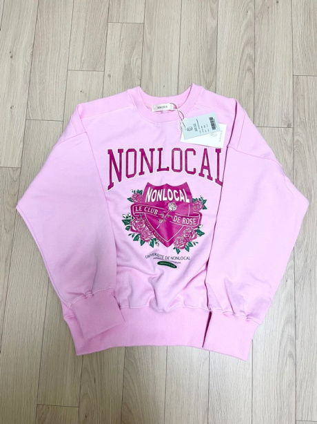논로컬(NONLOCAL) Rose Club Sweatshirt - Pink 후기