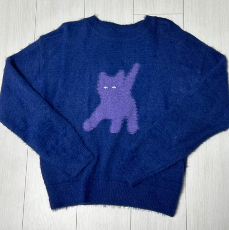 에이이에이이(AEAE) Flashed Cats Angora Knit -[BLUE NAVY] 후기