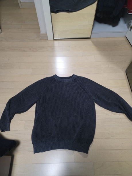 에스피오나지(ESPIONAGE) Pigment Dyed Raglan Knit Sweater Black 후기