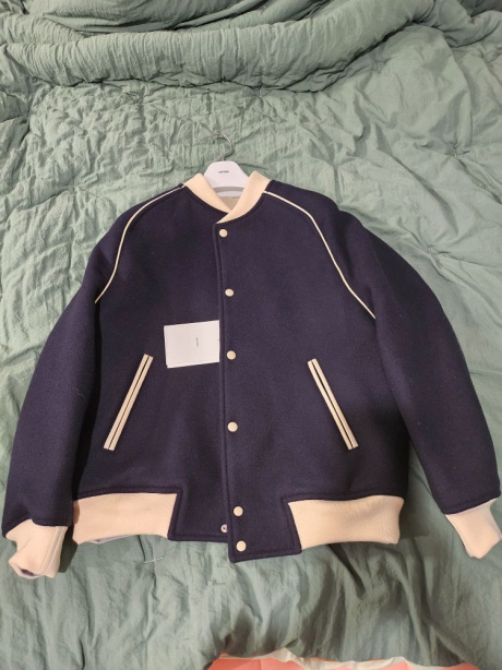 포터리(POTTERY) Oversized Varsity Jacket Melton Melan Wool Cloth Soft Tuch Finish (Navy) 후기