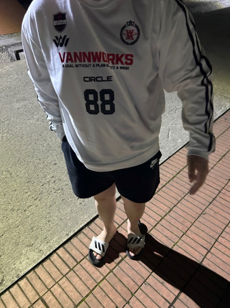 밴웍스(VANNWORKS) 투톤 유니폼 로고 져지 맨투맨 (VLS0034) 화이트/레드 후기