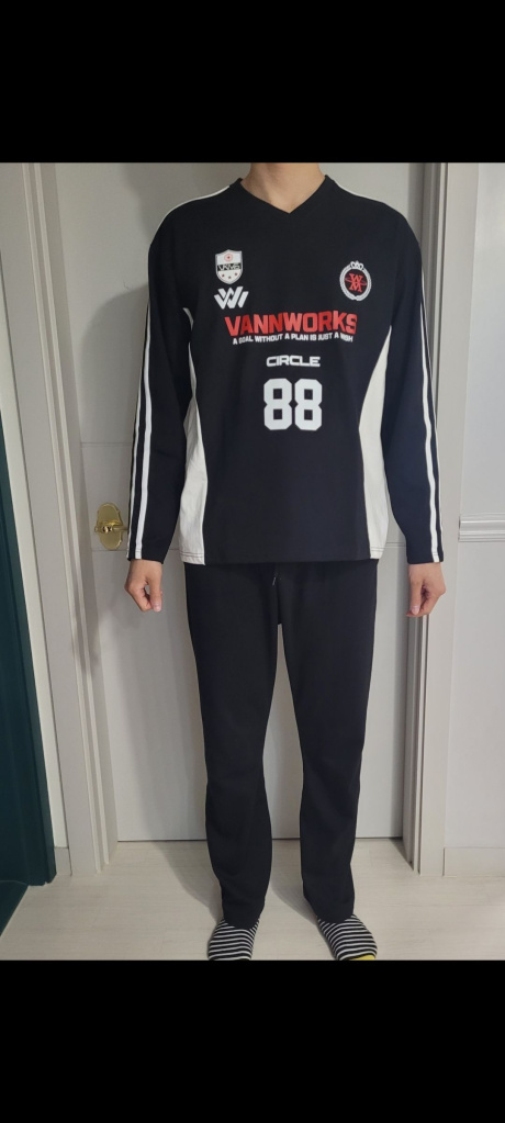 밴웍스(VANNWORKS) 헤비웨이트 투톤 유니폼 로고 져지 롱슬리브 (VLS0035) 블랙/레드 후기