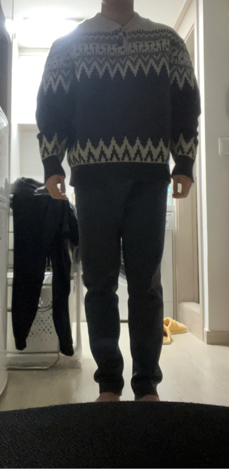 유니폼브릿지(UNIFORM BRIDGE) nordic jacquard button sweater brown 후기