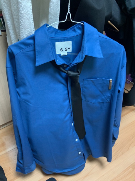 에스에스와이(SSY) [슬림타이+클립 세트] 파인 트윌 팁 셔츠 블루 후기
