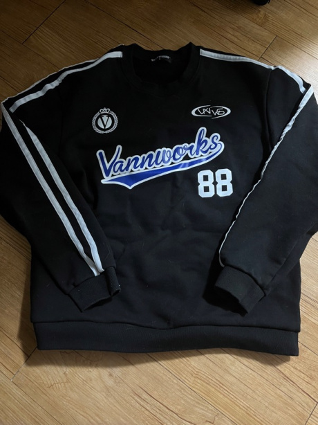 밴웍스(VANNWORKS) 테일 로고 유니폼 져지 맨투맨 (VLS0040) 블랙/블루 후기