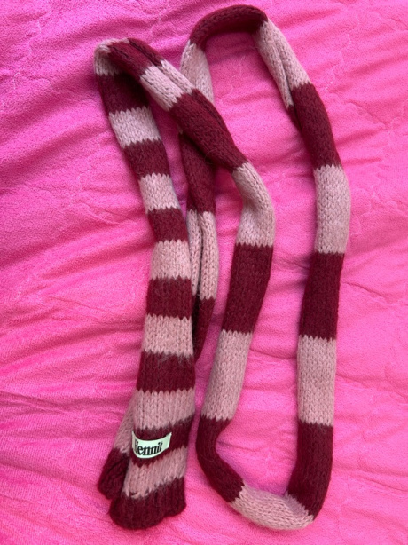 헤니트(HENNIT) Stripe Knit Muffler (Red/Pink) 후기