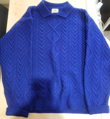 어나더 오피스(ANOTHER OFFICE) Fisherman Cable Knit (Cobalt) 후기