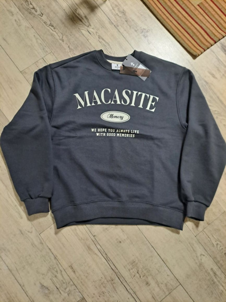 마카사이트(MACASITE) Arch logo Sweat Shirt Charcoal 후기