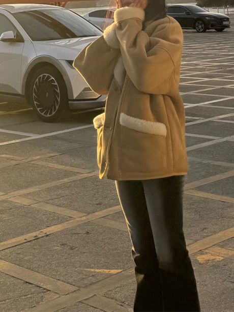 르(LE) shearling collar mustang jacket (beige) 후기