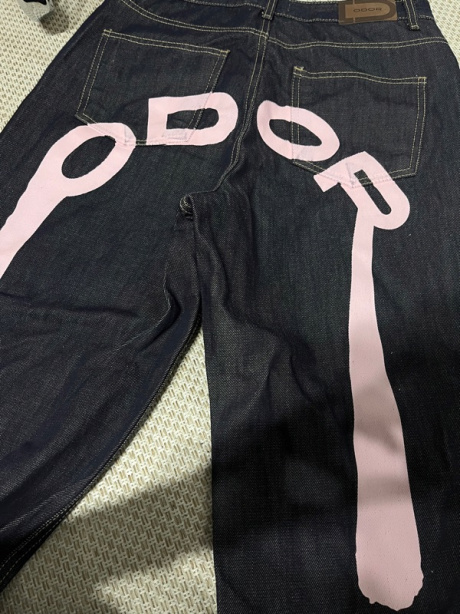 오도어(ODOR) Logo drop denim in pink 후기