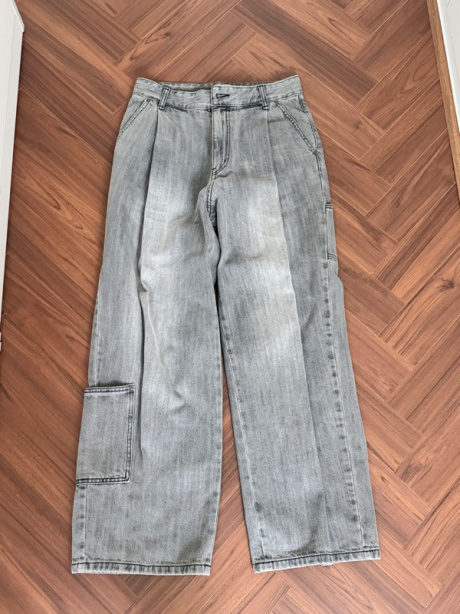 비긴202(BEGIN202) One Tuck Wide Carpenter Denim Pants [Washed Grey] 후기