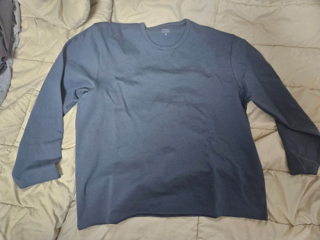 무신사 스탠다드(MUSINSA STANDARD) 헤비 폰테 릴렉스드 크루 넥 긴팔 티셔츠 [피콕 블루] 후기