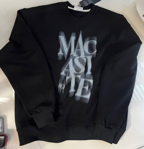 마카사이트(MACASITE) 스프레드 로고 스웨트 셔츠 블랙 후기