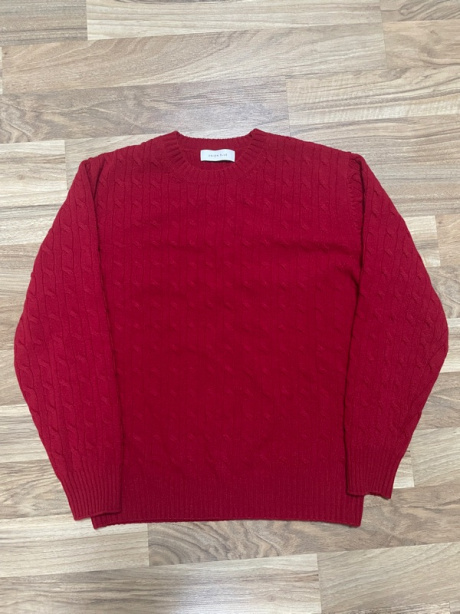 유니온블루(UNION BLUE) CABLE MERINO WOOL KNIT [RED] 후기