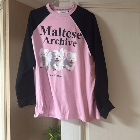 와이케이(WAIKEI) 말티즈 아카이브 래글런 롱슬리브 티셔츠 핑크 후기