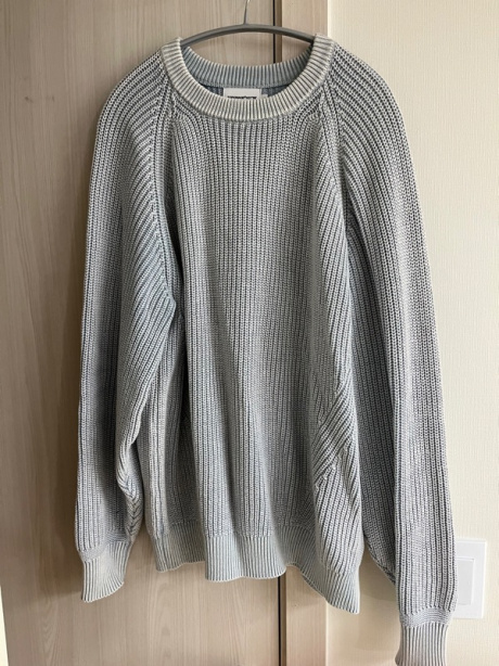 에스피오나지(ESPIONAGE) Pigment Dyed Raglan Knit Sweater Arctic Blue 후기
