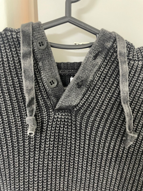 에스피오나지(ESPIONAGE) Pigment Dyed Knit Hoodie Black 후기