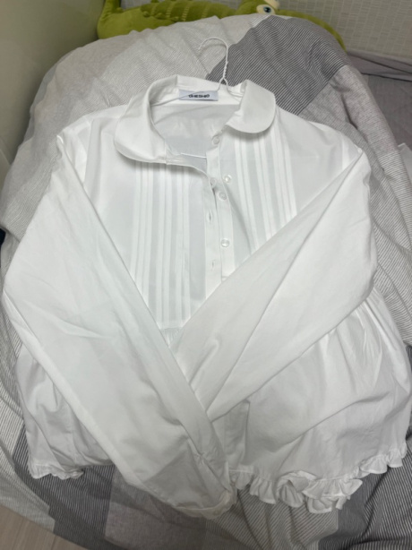 오헤시오(OHESHIO) round collar frill pintuck blouse (white) 후기