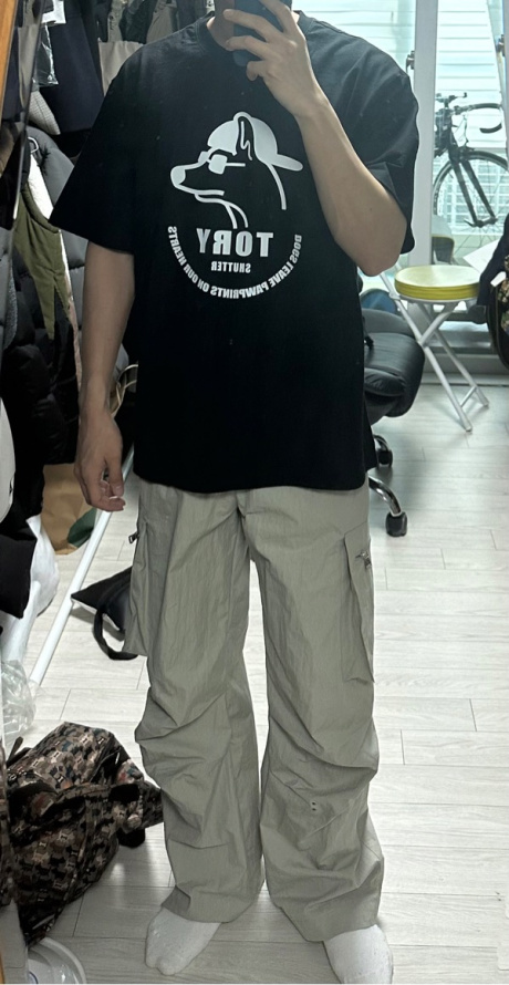 셔터(SHUTTER) TORY LOGO 오버핏 반팔 티셔츠 (SS014) 블랙 후기