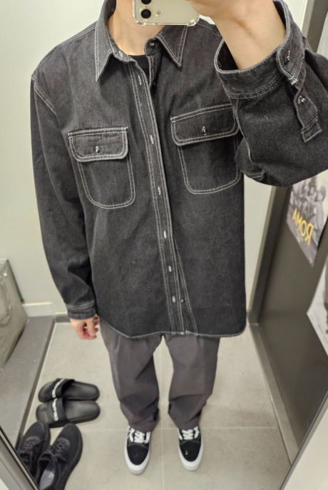 유니폼브릿지(UNIFORM BRIDGE) denim pocket shirt 9.5oz black washed 후기