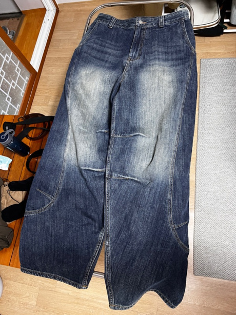 노운(NOUN) curved denim pants (deep blue) 후기
