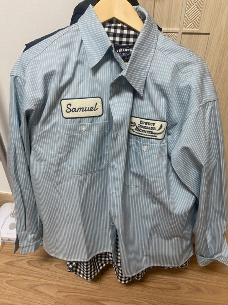 에스피오나지(ESPIONAGE) 2 Pocket Work Shirt (CDC Staff) Aqua Stripe 후기