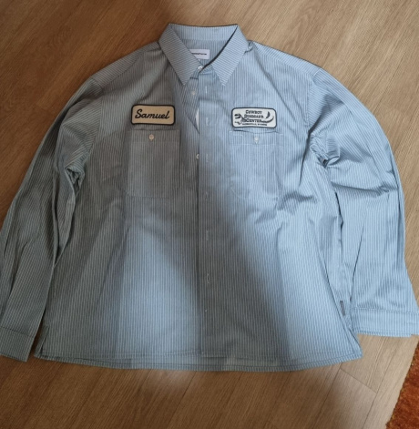 에스피오나지(ESPIONAGE) 2 Pocket Work Shirt (CDC Staff) Aqua Stripe 후기