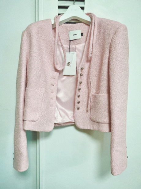 에트몽(ETMON) V-Neck Strap Tweed Jacket, Pink 후기