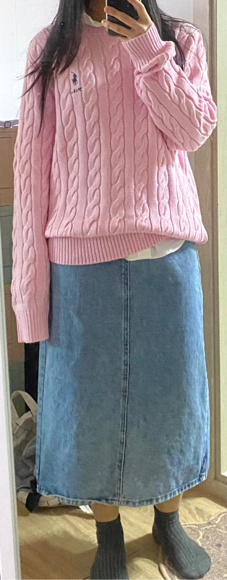 폴로 랄프 로렌(POLO RALPH LAUREN) [New Pink Capsule]  케이블 니트 코튼 스웨터 - 핑크 후기