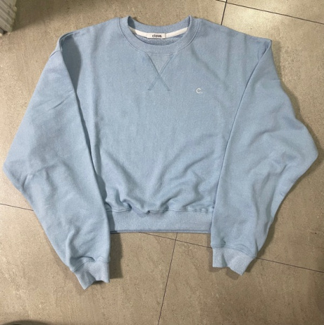 클로브(CLOVE) [24SS clove] Pigment Crop Sweatshirt (Blue) 후기