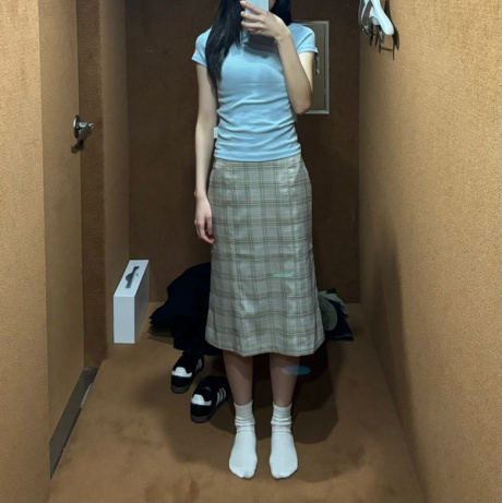 썬번 프로젝트(SUNBURN PROJECT) Moss Low-rise Midi Skirt (BEIGE) 후기