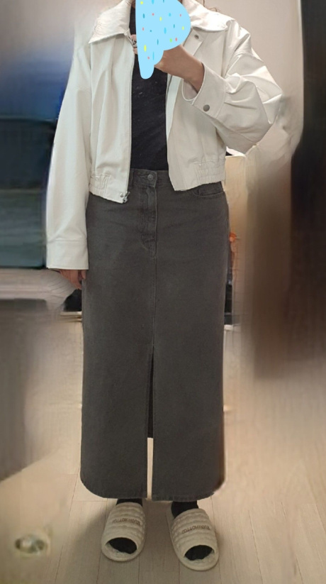 르(LE) faux leather zip-up blouson (white) 후기