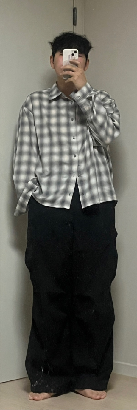 이스트서비스샵(EAST SERVICE SHOP) Relaxed Ombre Check Shirt - White 후기