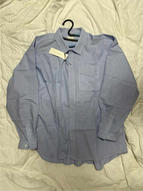 다이아몬드 레이라(DIAMOND LAYLA) Side slit Stripe Cotton Shirt S139  Sky 후기