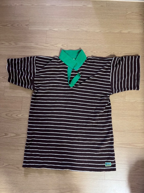 그린버터(GREENBUTTER) Terry Stripe Collar Dress (Brown/Green) 후기