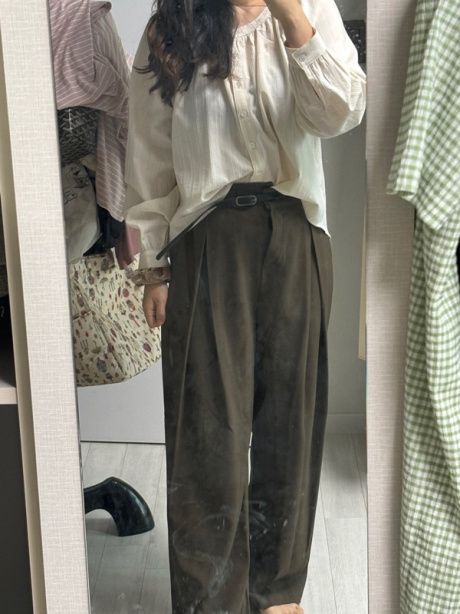 링서울(LINGSEOUL) stripe shirring volume blouse-cream 후기