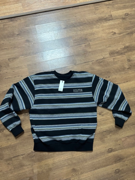 스컬프터(SCULPTOR) Stripe Vintage Sweatshirt Black 후기