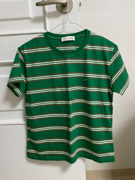 틸 아이 다이(TILL I DIE) Multi stripe cotton t-shirt_Green 후기