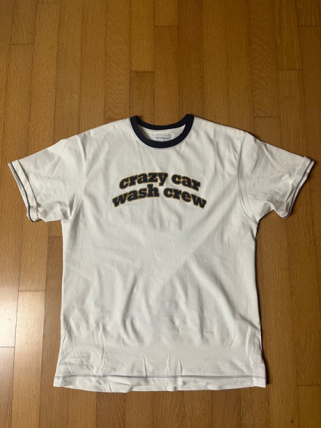 크레이지 카 워시 크루(CRAZY CAR WASH CREW) 크루 링거 티셔츠 화이트 후기