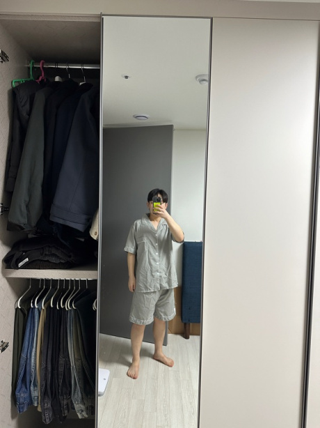 도씨(DOSSY) 실크핏 에센셜 반팔 커플 잠옷 세트 후기