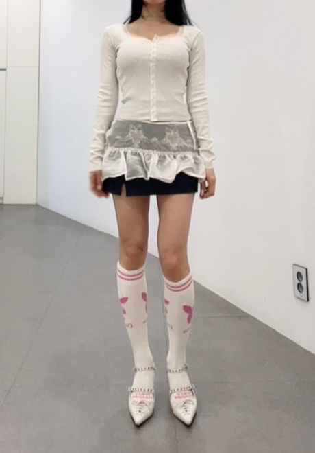 스컬프터(SCULPTOR) Peekaboo Micro Sheer Skirt Raw Ivory 후기