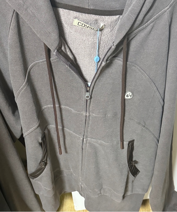 코이세이오 038(COYSEIO 038) STRING POCKET HOOD ZIP-UP BLACK