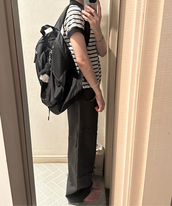 마뗑킴(MATIN KIM) EXPLORER ZIPPER BACK PACK IN BLACK - 사이즈