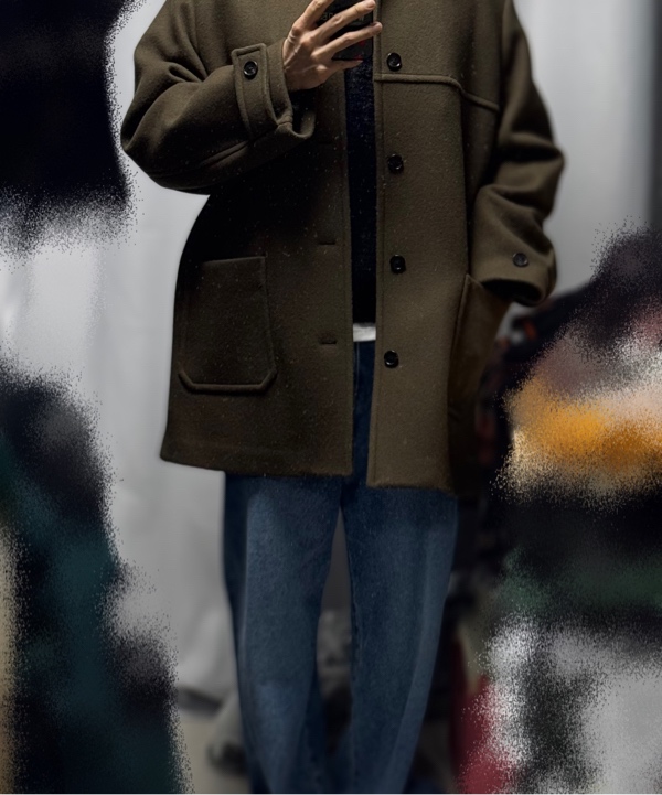 어나더 오피스(ANOTHER OFFICE) Maverick Car Coat (Black) - 사이즈