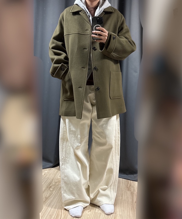 어나더 오피스(ANOTHER OFFICE) Maverick Car Coat (Black) - 사이즈