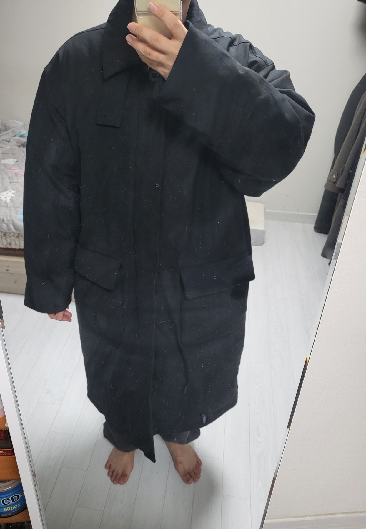어나더 오피스(ANOTHER OFFICE) Ample Down Long Coat (Black