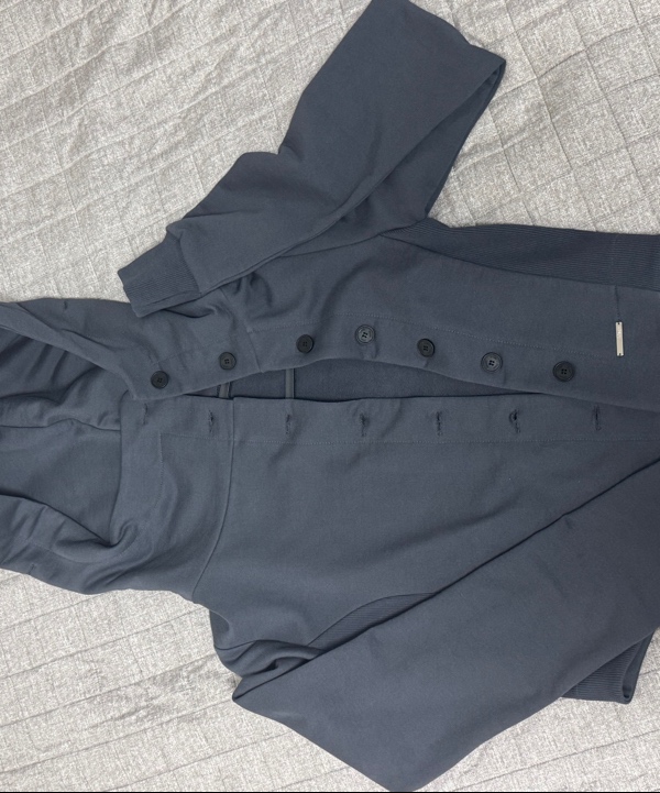 미세키서울(MISEKI SEOUL) Cowl neck botton hoodie CHARCOAL - 사이즈